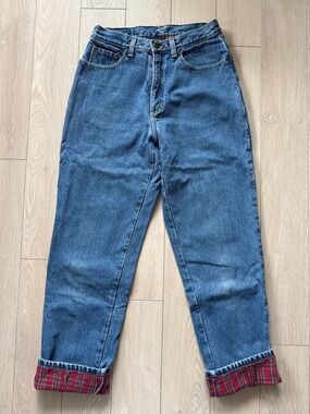 Vintage L.L. Bean Double L Flannel Lined High Rise Tapered Jeans Women’s Size 8